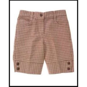 NWT Janie & Jack pink brown houndstooth tweed check knickers knee pants 5 5T